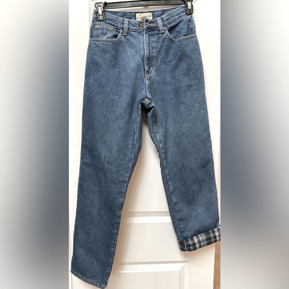 LL Bean Flannel Lined Blue Jeans